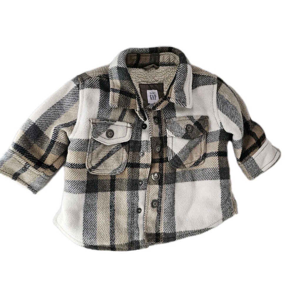 Baby Gap GapKids Sherpa Lined Jacket Shacket‎ 0-6 Months Boys cabincore